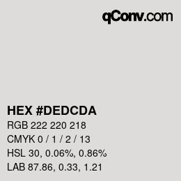 カラーコード: HEX #DEDCDA | qconv.com