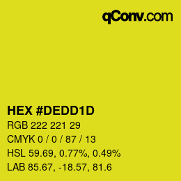 Color code: HEX #DEDD1D | qconv.com