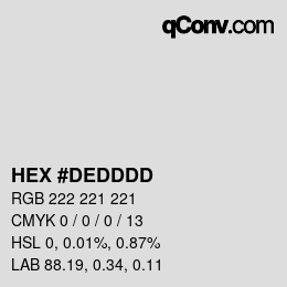 カラーコード: HEX #DEDDDD | qconv.com
