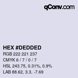 カラーコード: HEX #DEDDED | qconv.com