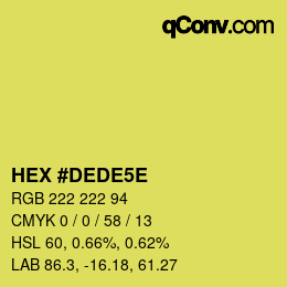 Farbcode: HEX #DEDE5E | qconv.com