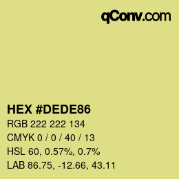 Farbcode: HEX #DEDE86 | qconv.com