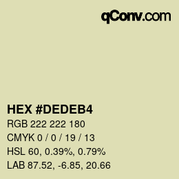 Color code: HEX #DEDEB4 | qconv.com