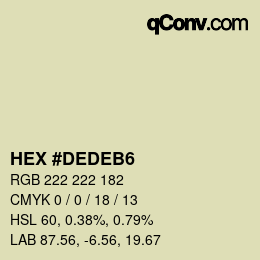 カラーコード: HEX #DEDEB6 | qconv.com
