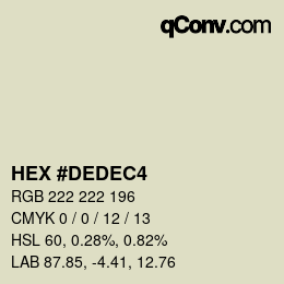 カラーコード: HEX #DEDEC4 | qconv.com