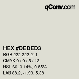 Color code: HEX #DEDED3 | qconv.com