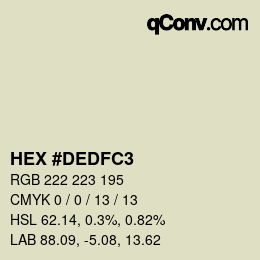 カラーコード: HEX #DEDFC3 | qconv.com