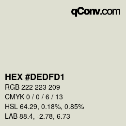 Color code: HEX #DEDFD1 | qconv.com