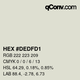 カラーコード: HEX #DEDFD1 | qconv.com