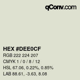 Color code: HEX #DEE0CF | qconv.com