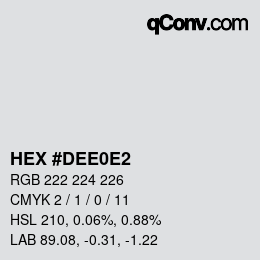 Color code: HEX #DEE0E2 | qconv.com