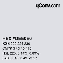 Color code: HEX #DEE0E6 | qconv.com