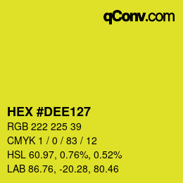 Color code: HEX #DEE127 | qconv.com