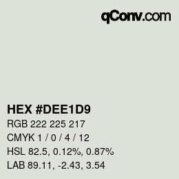 カラーコード: HEX #DEE1D9 | qconv.com