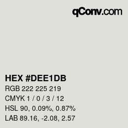 カラーコード: HEX #DEE1DB | qconv.com