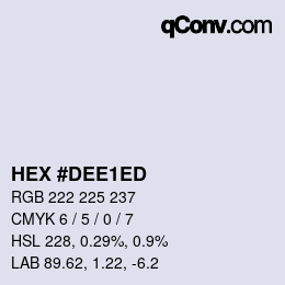 カラーコード: HEX #DEE1ED | qconv.com