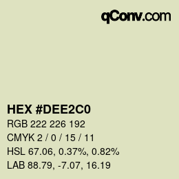 Color code: HEX #DEE2C0 | qconv.com