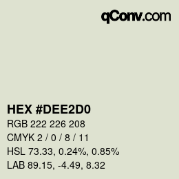 颜色代码: HEX #DEE2D0 | qconv.com