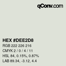 Color code: HEX #DEE2D8 | qconv.com