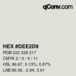 Color code: HEX #DEE2D9 | qconv.com