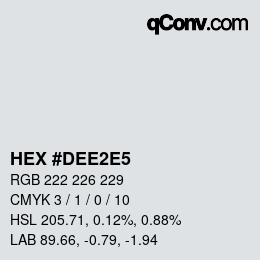 Color code: HEX #DEE2E5 | qconv.com