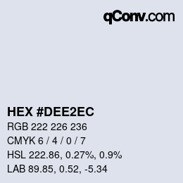 Color code: HEX #DEE2EC | qconv.com