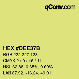 Color code: HEX #DEE37B | qconv.com