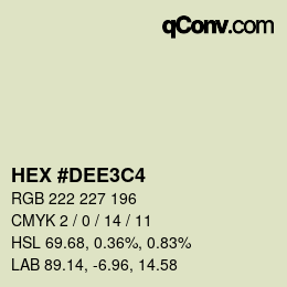 Color code: HEX #DEE3C4 | qconv.com