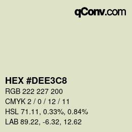 Color code: HEX #DEE3C8 | qconv.com