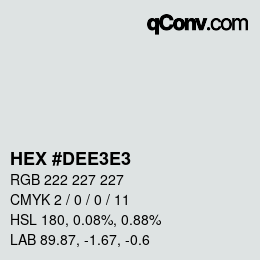 Color code: HEX #DEE3E3 | qconv.com