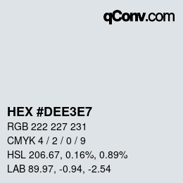 Color code: HEX #DEE3E7 | qconv.com