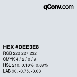 Color code: HEX #DEE3E8 | qconv.com