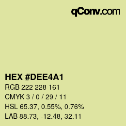 Color code: HEX #DEE4A1 | qconv.com