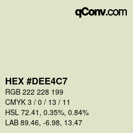 カラーコード: HEX #DEE4C7 | qconv.com