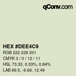 Color code: HEX #DEE4C9 | qconv.com