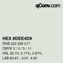 Color code: HEX #DEE4D9 | qconv.com