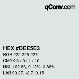 Farbcode: HEX #DEE5E3 | qconv.com