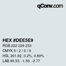 カラーコード: HEX #DEE5E9 | qconv.com