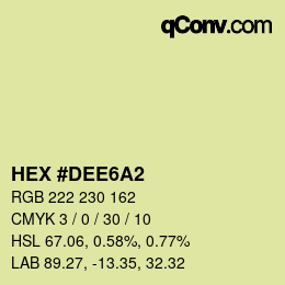 Color code: HEX #DEE6A2 | qconv.com