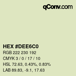 カラーコード: HEX #DEE6C0 | qconv.com