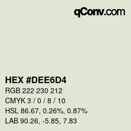 カラーコード: HEX #DEE6D4 | qconv.com
