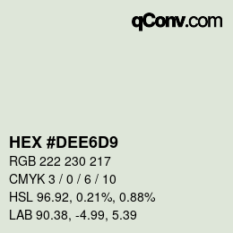 カラーコード: HEX #DEE6D9 | qconv.com