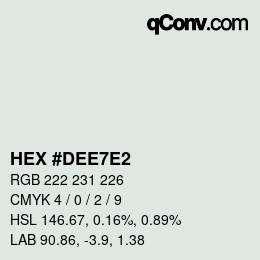 カラーコード: HEX #DEE7E2 | qconv.com