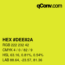 カラーコード: HEX #DEE82A | qconv.com