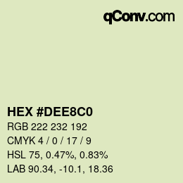 颜色代码: HEX #DEE8C0 | qconv.com