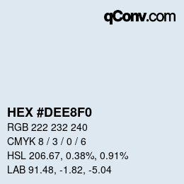 Color code: HEX #DEE8F0 | qconv.com