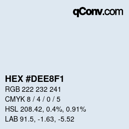 Color code: HEX #DEE8F1 | qconv.com