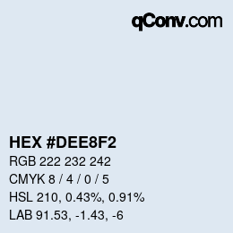 颜色代码: HEX #DEE8F2 | qconv.com