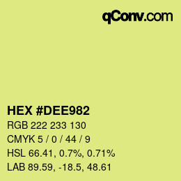 Farbcode: HEX #DEE982 | qconv.com