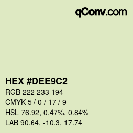 颜色代码: HEX #DEE9C2 | qconv.com